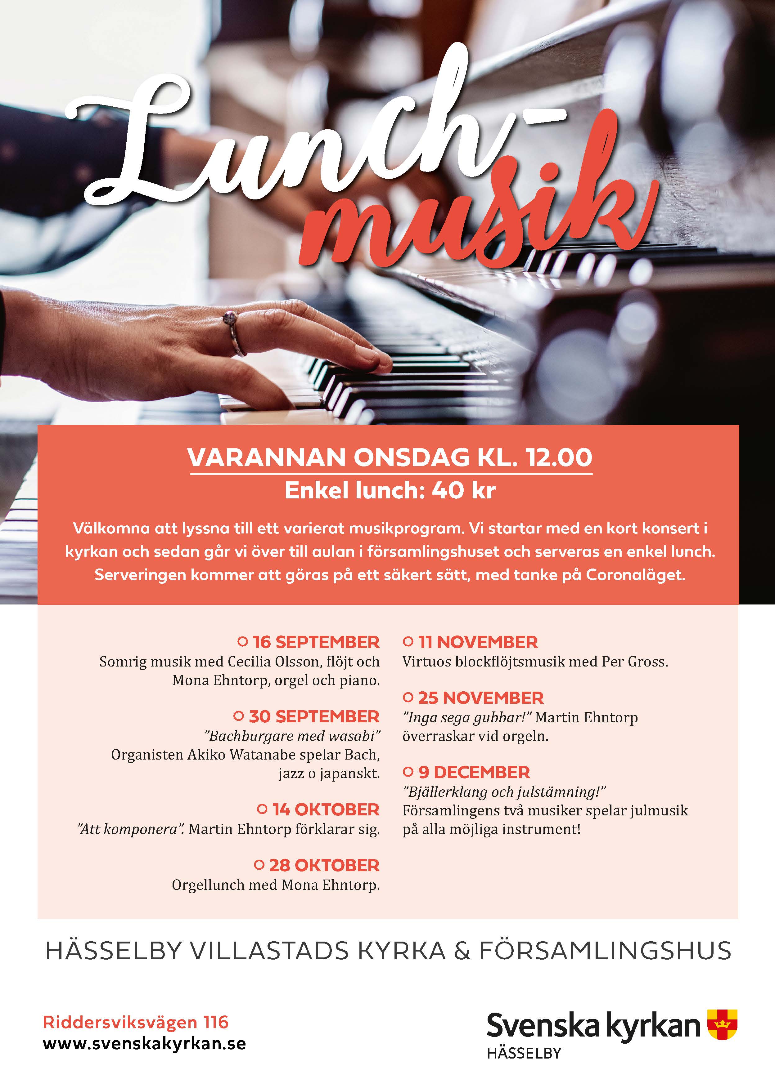 Lunchmusik i Hässelby Villastads kyrka och församlingshus