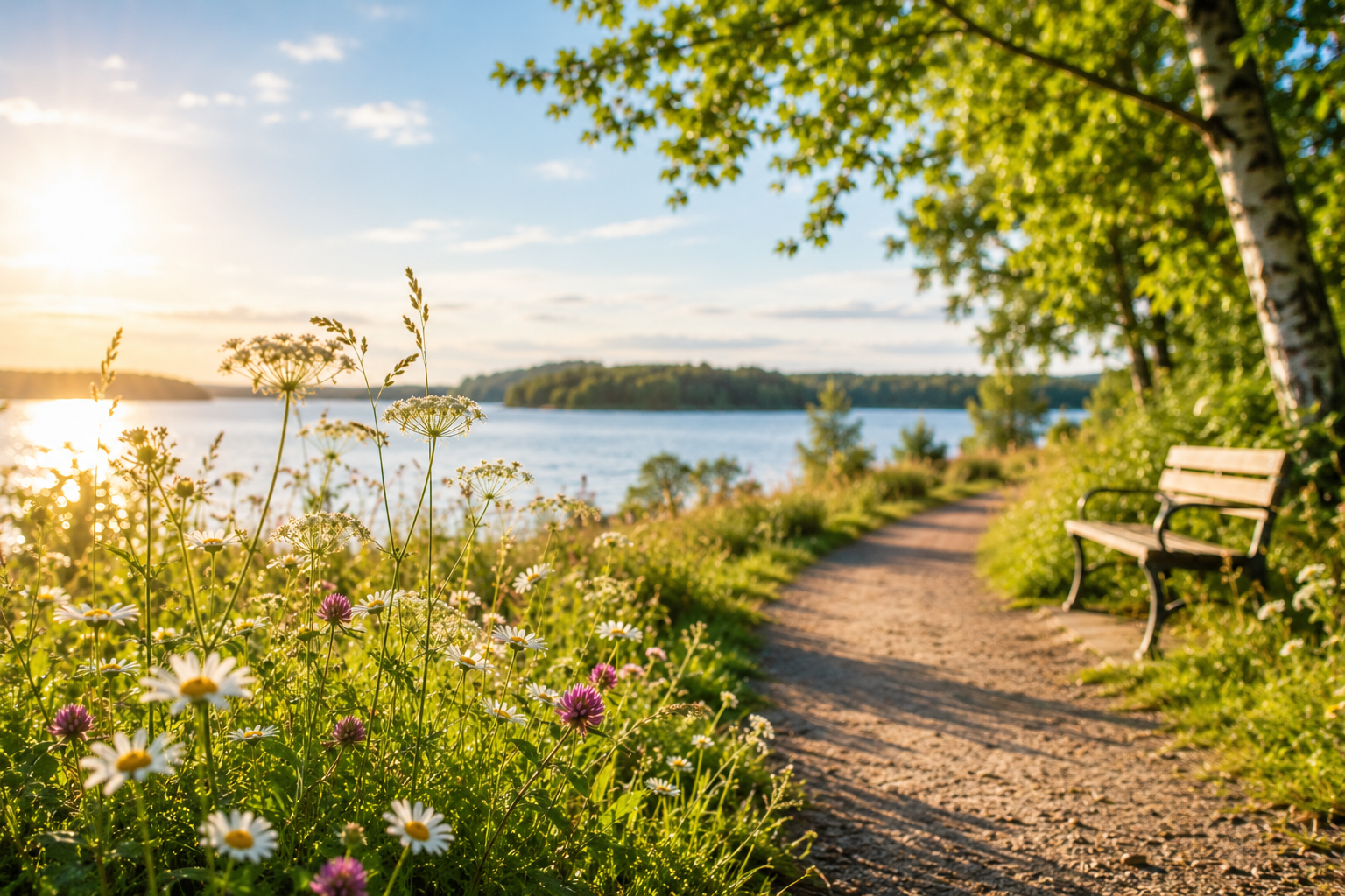 gångväg vid vattnet