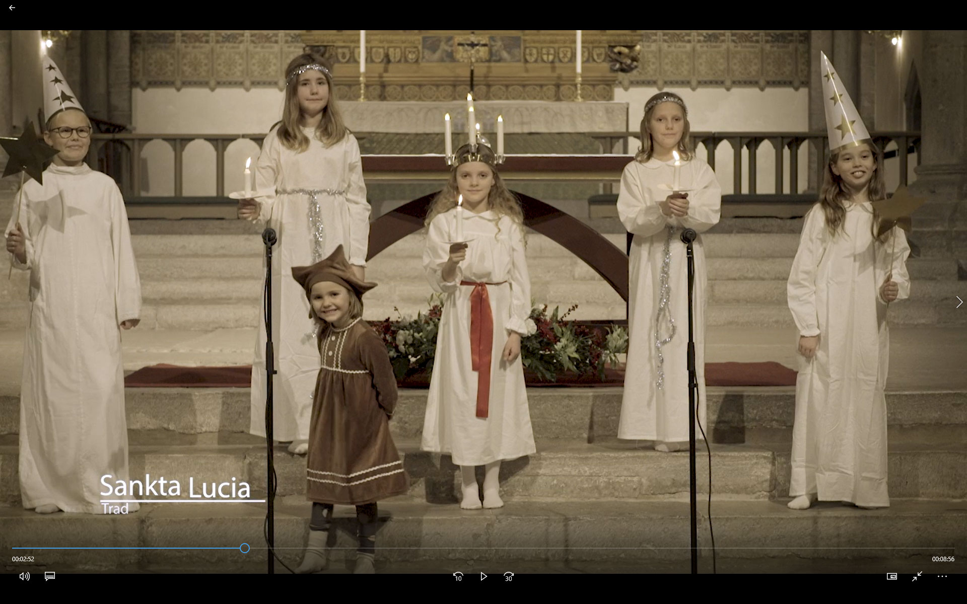 Luciatåg i domkyrkan filmas som hälsning i Tyskland