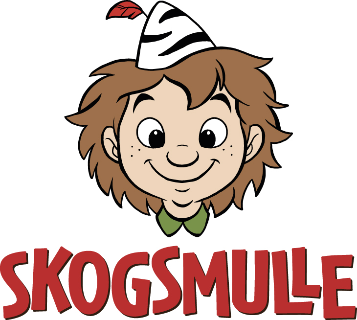 ritad bild på barn med yvigt hår. Text bredvid som säger Skogsmulle.