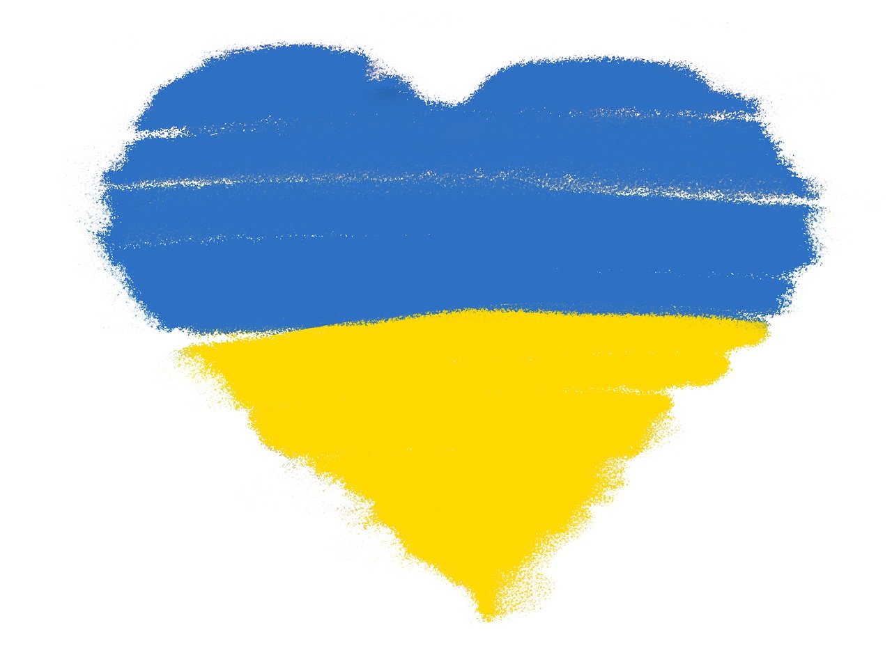 Hjärta med de ukrainska färgerna
