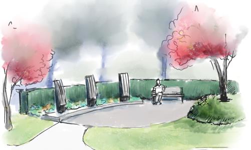 Illustration över nya askgravlunden