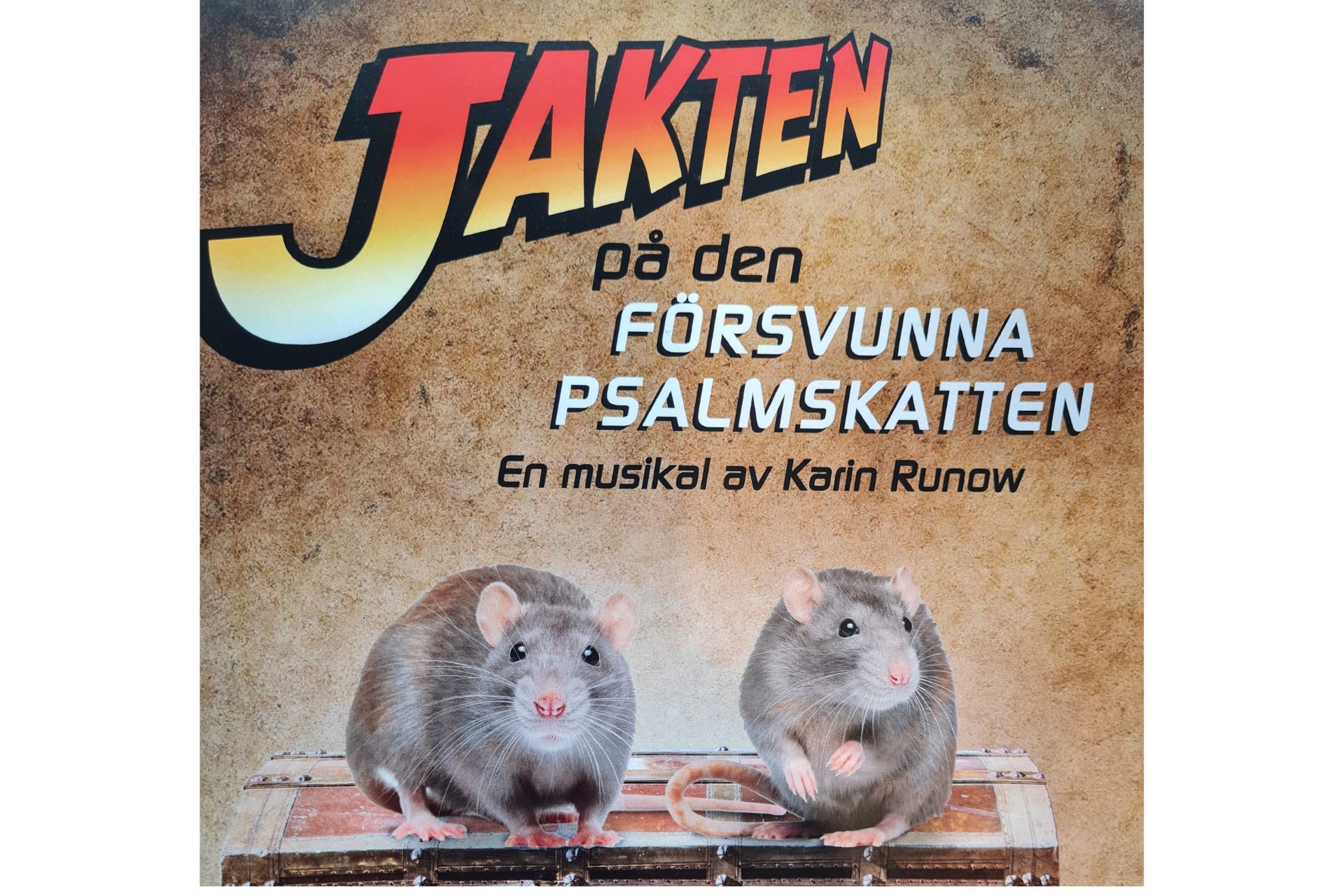 Rubriken på musikalen samt två möss