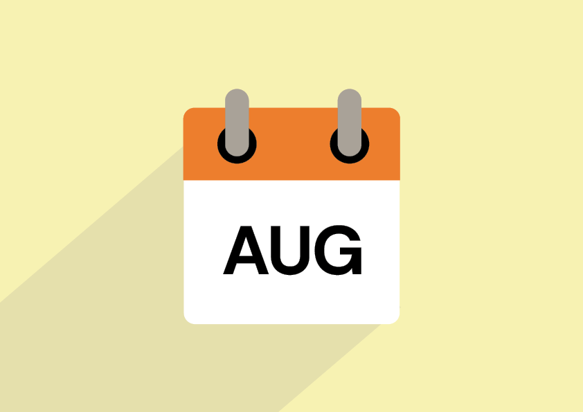 Illustration av en väggkalender med markerad månad.