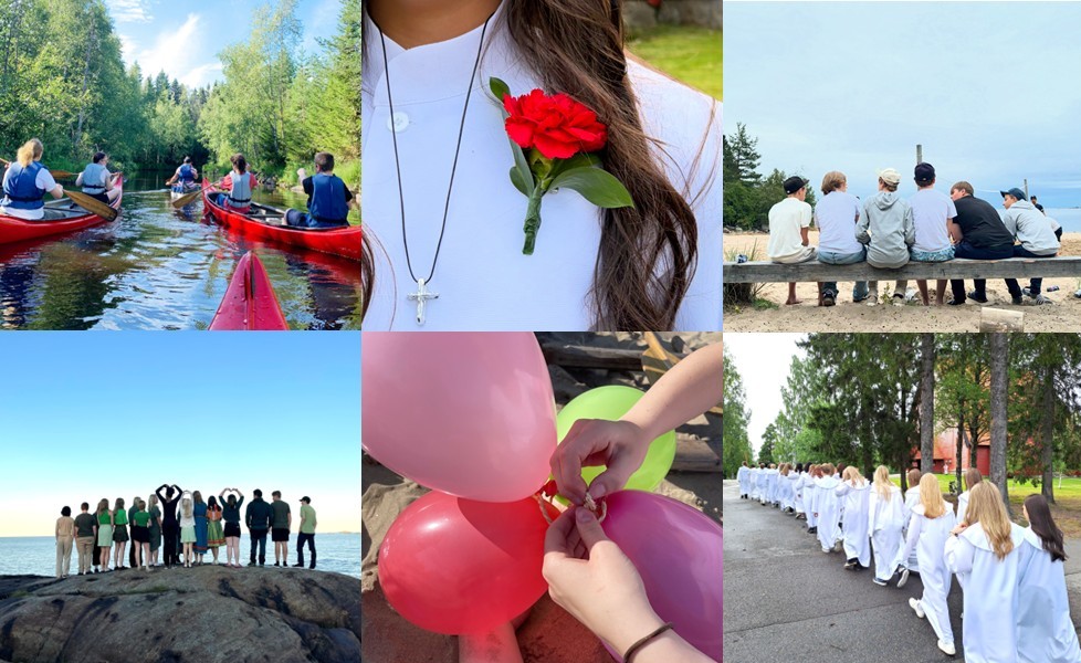 Kollage av bilder från konfirmation