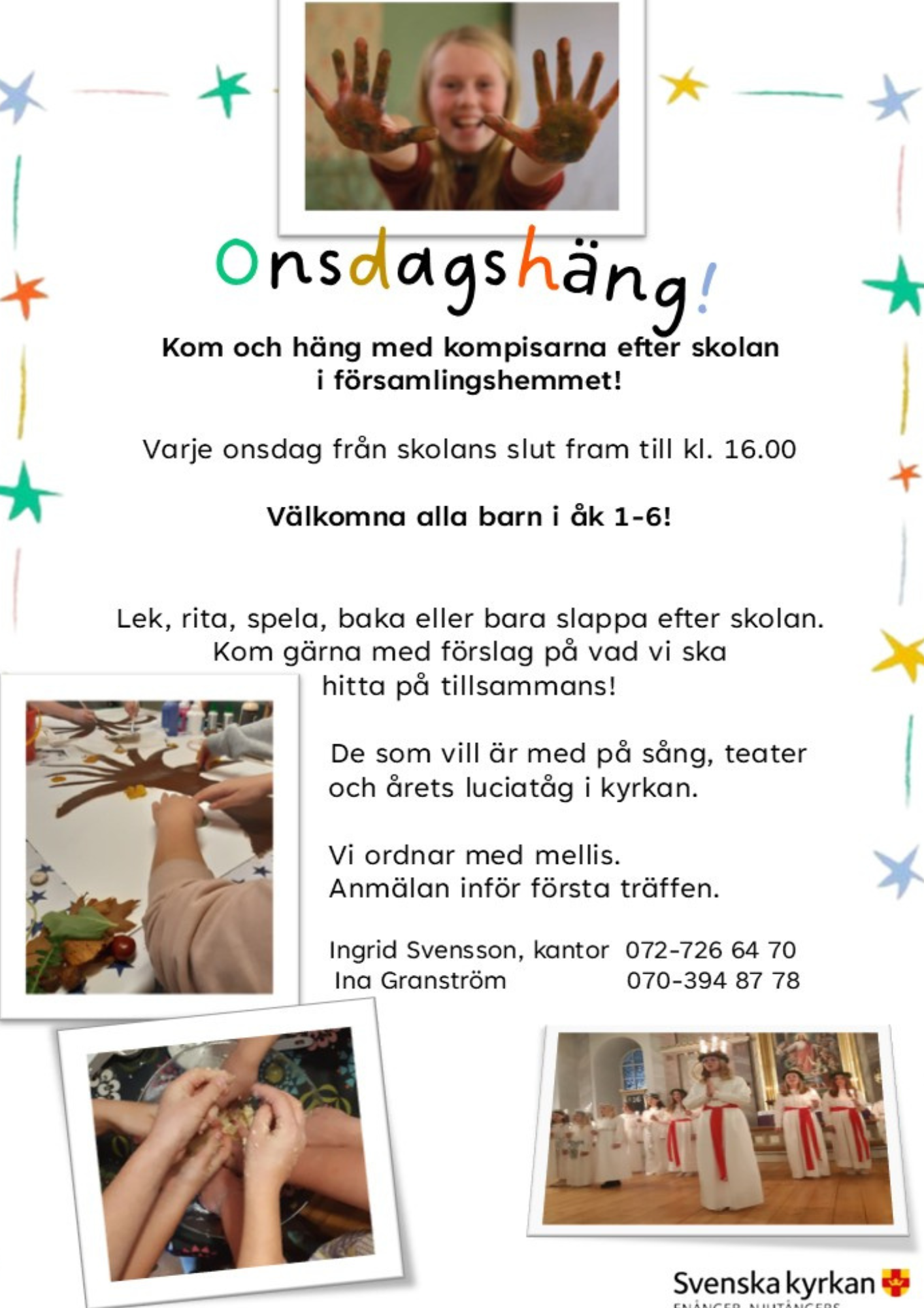 Onsdagshäng Enångers församlingshem. Onsdagar efter skolan