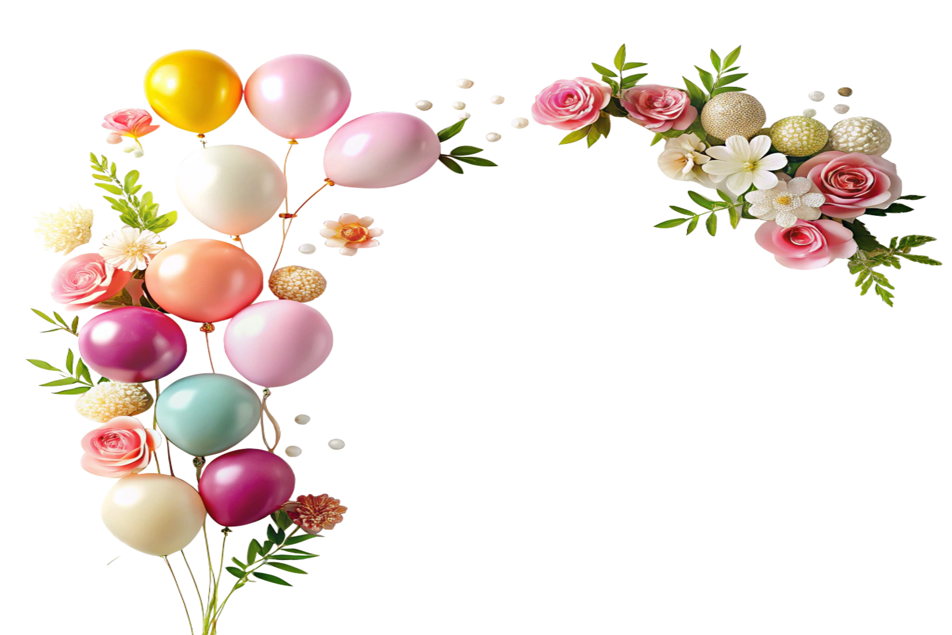 Blommor och ballonger