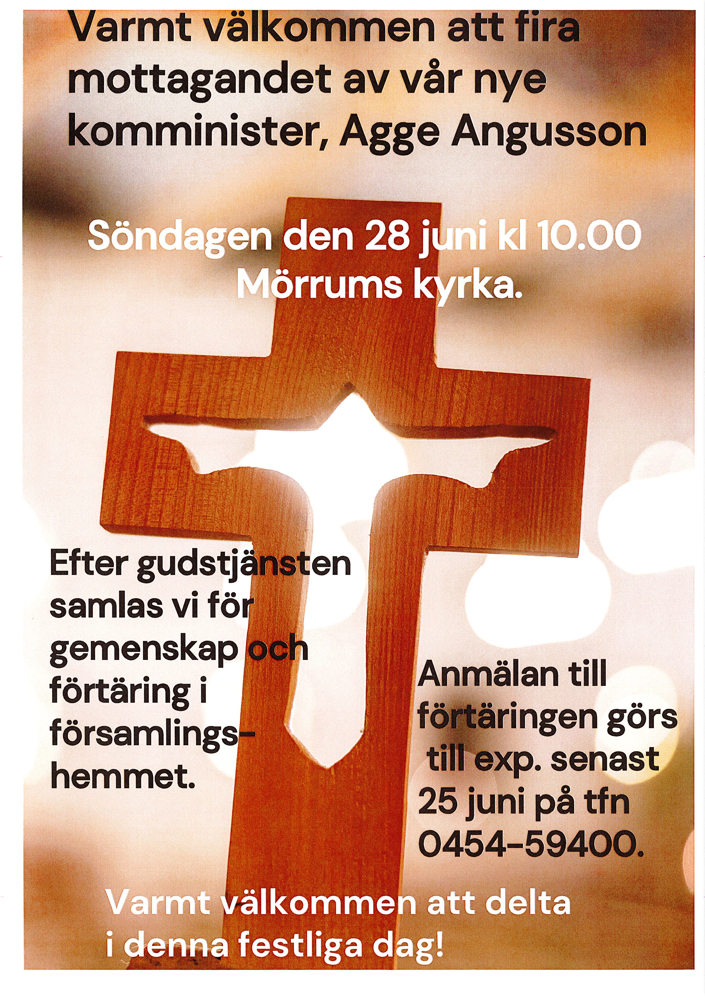 Mottagandet av vår nye komminister Agge Angusson