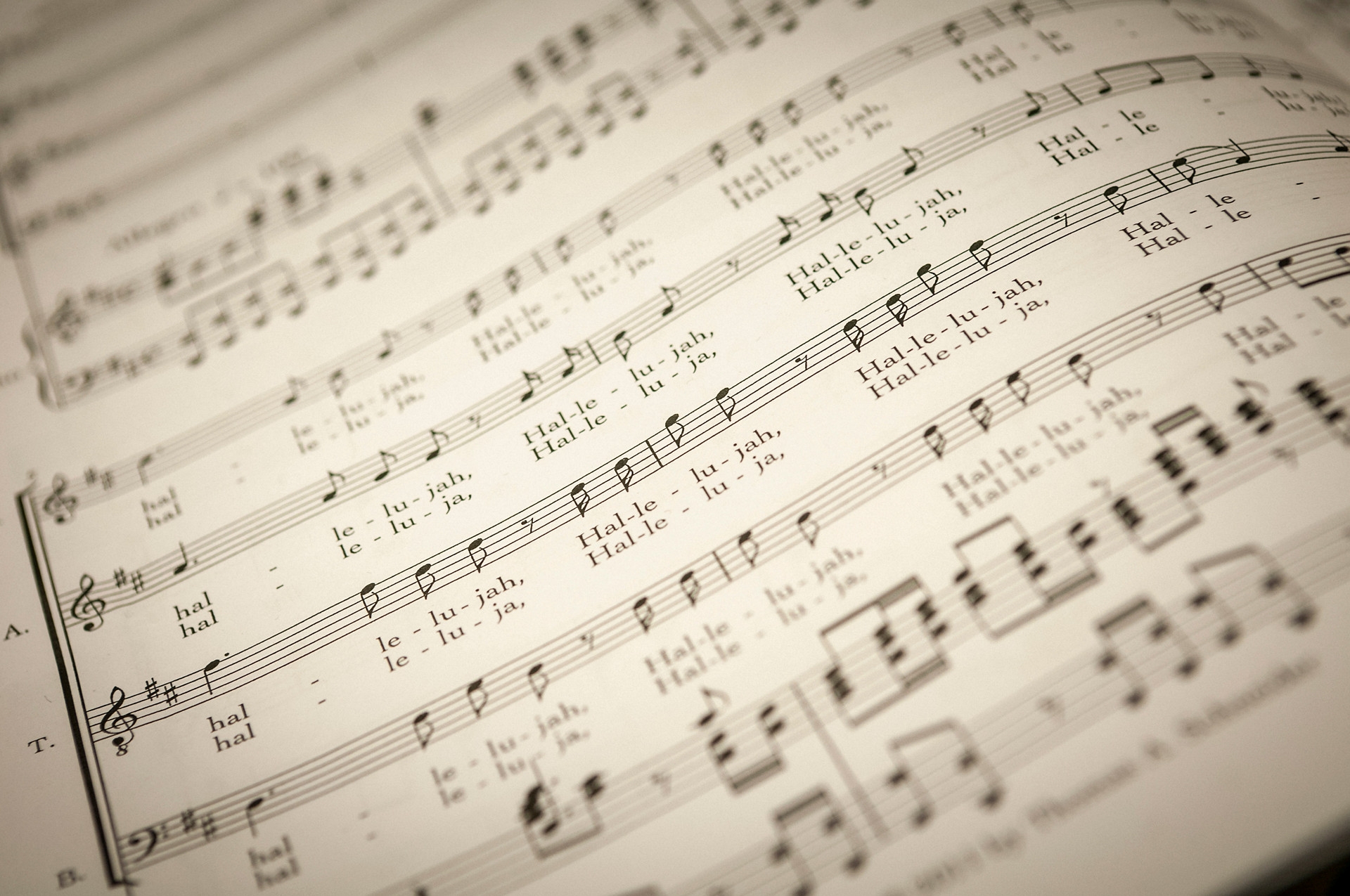 Händels Messias noter från Halleluja-kören 