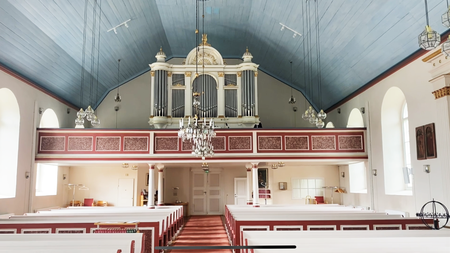 Orgelläktaren i Torps kyrka.