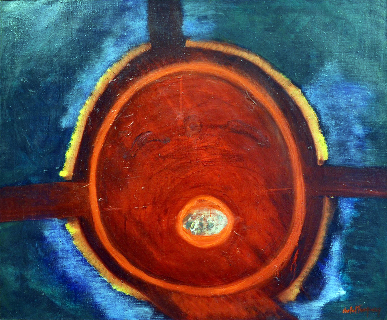 Oljemålning i starka färger.