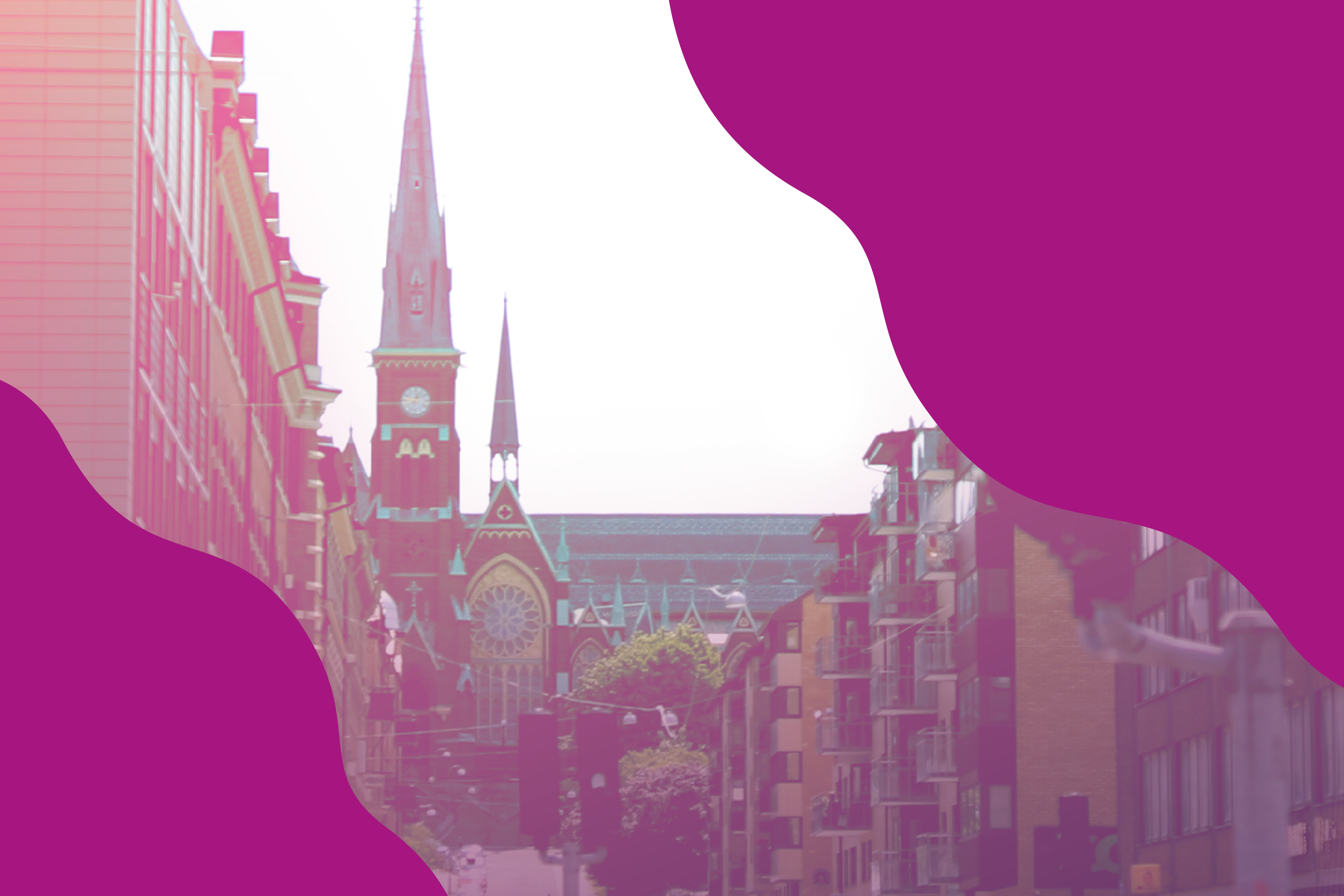 Oscar Fredriks kyrka sedd från Värmlandsgatan.