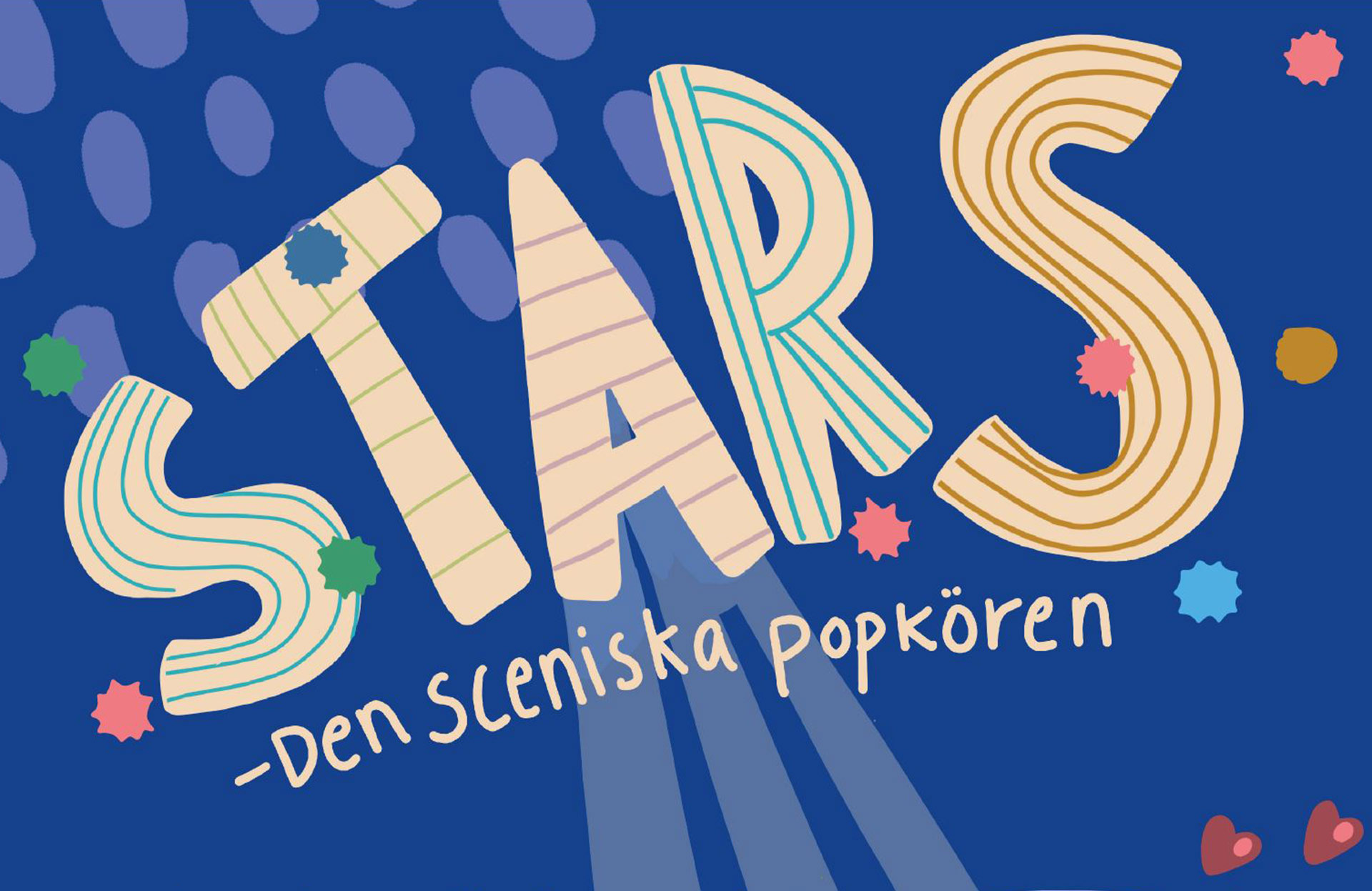 Lekfull och färgglad illustration med bokstäverna STARS.