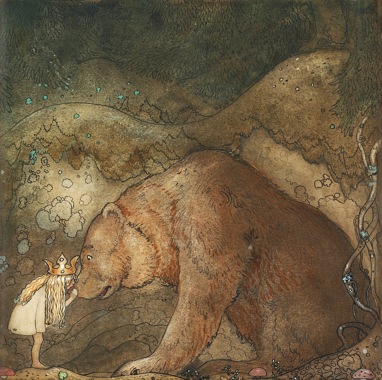John Bauer Stackars_lilla_Basse!
