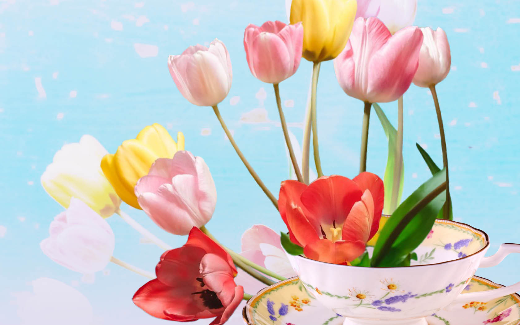 Blommor i tekopp