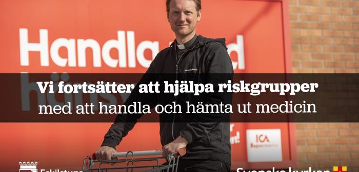 Om du tillhör en riskgrupp eller är 70 år eller äldre kan du få hjälp med att handla eller att hämta ut medicin. Hjälpen erbjuds dig som bor i Eskilstuna kommun. Vi på Svenska kyrkan Eskilstuna pastorat matchar ditt behov av hjälp med volontärer som kan hjälpa dig. Handlingshjälpen möjliggörs genom ett samarbetsavtal mellan Eskilstuna kommun och Svenska kyrkan Eskilstuna pastorat.