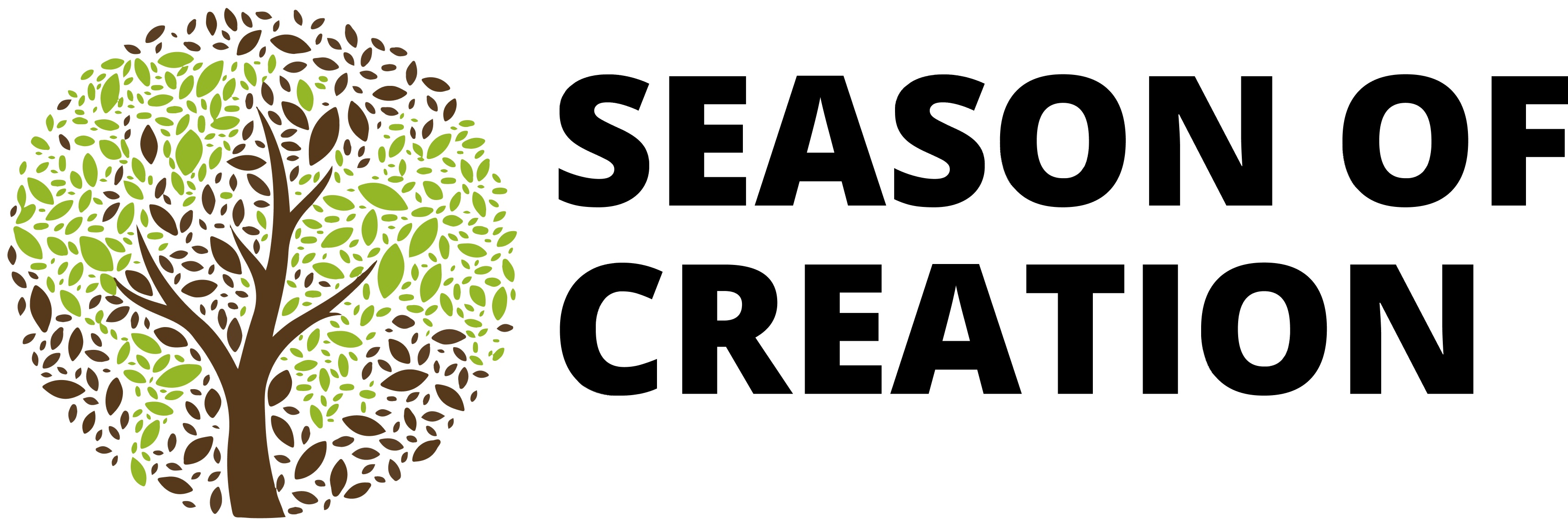 Illustrerat träd med text: Season of creation