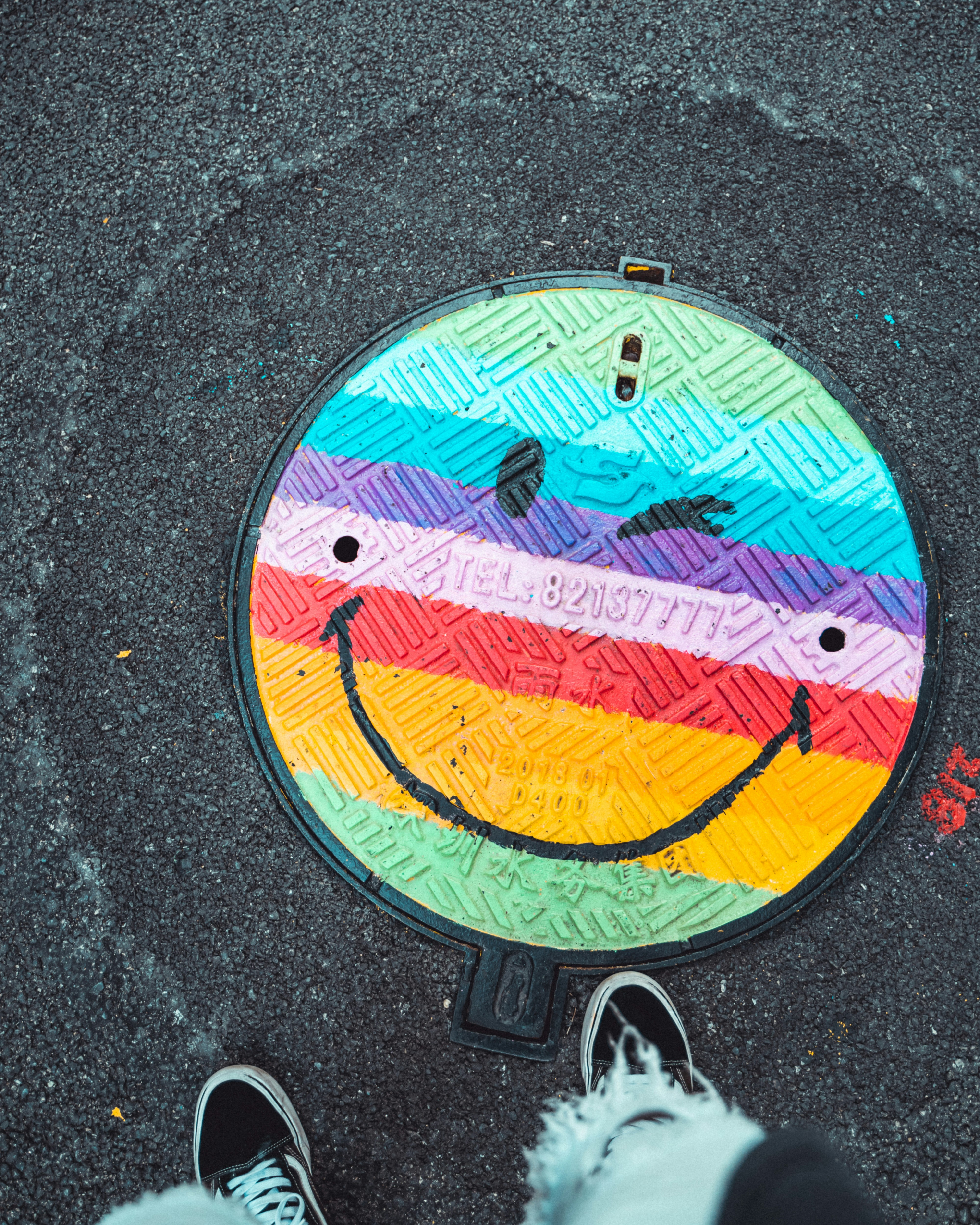 Färgglad smiley