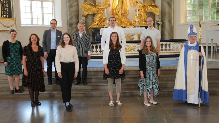 Biskop Susanne välkomnade församlingspedagoger och kyrkomusiker vid en högtid i Göteborgs domkyrka.