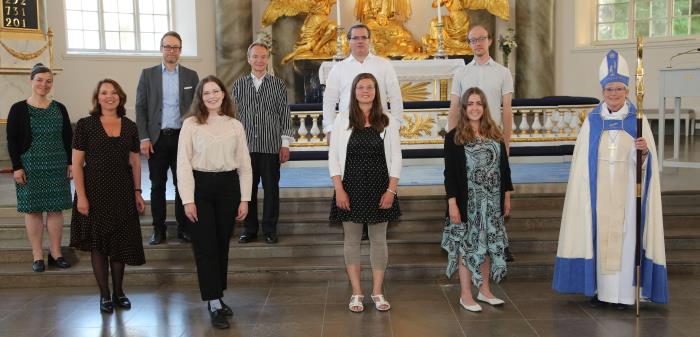 Biskop Susanne välkomnade församlingspedagoger och kyrkomusiker vid en högtid i Göteborgs domkyrka.