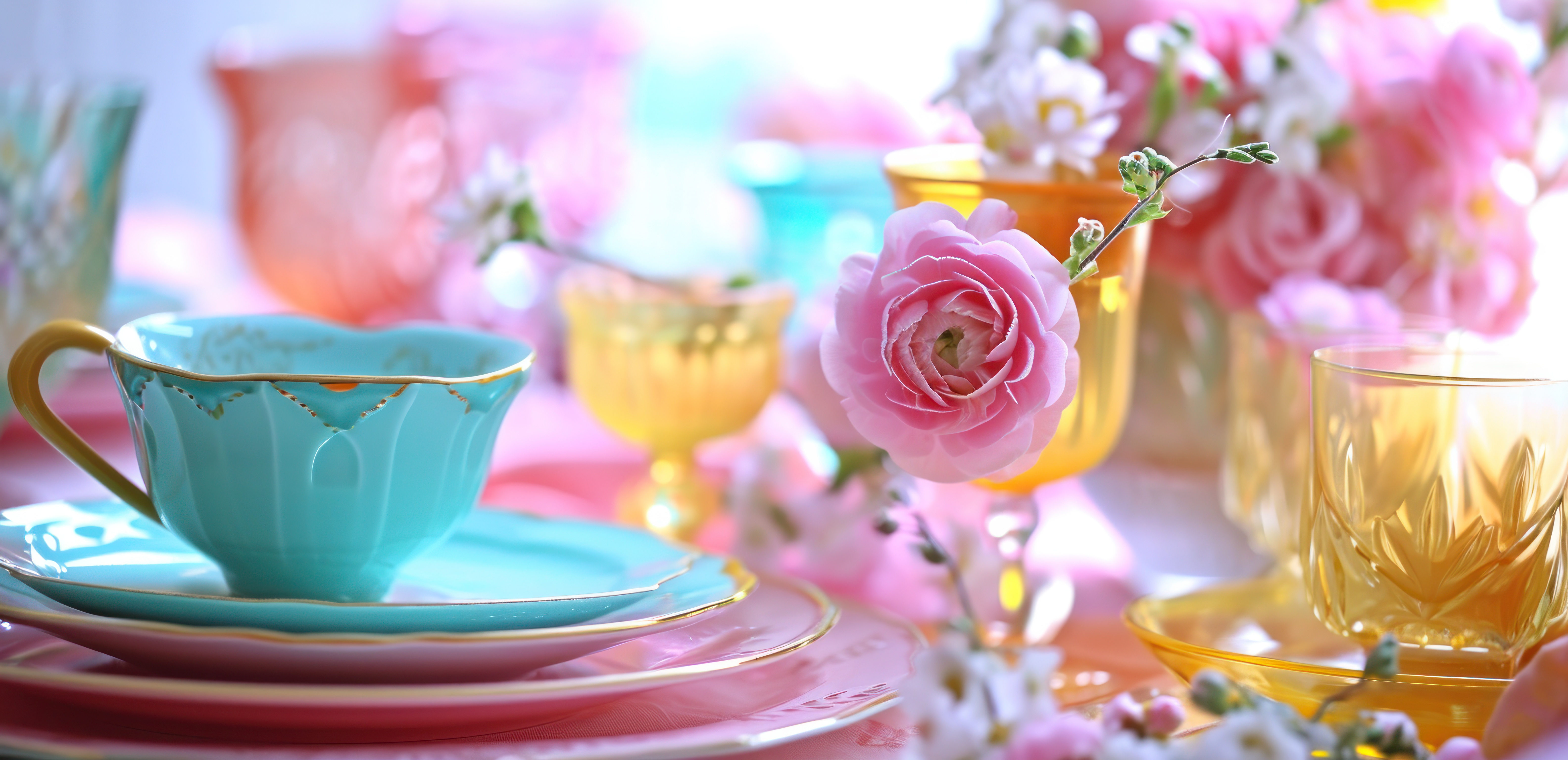 vecteezy_ai-generated-a-colorful-table-setting-with-pink-and-blue_36753457