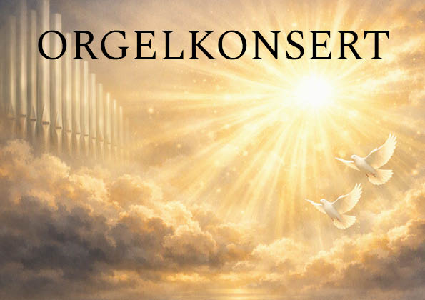 sol strålar över orosmoln orgelpipor skymtas