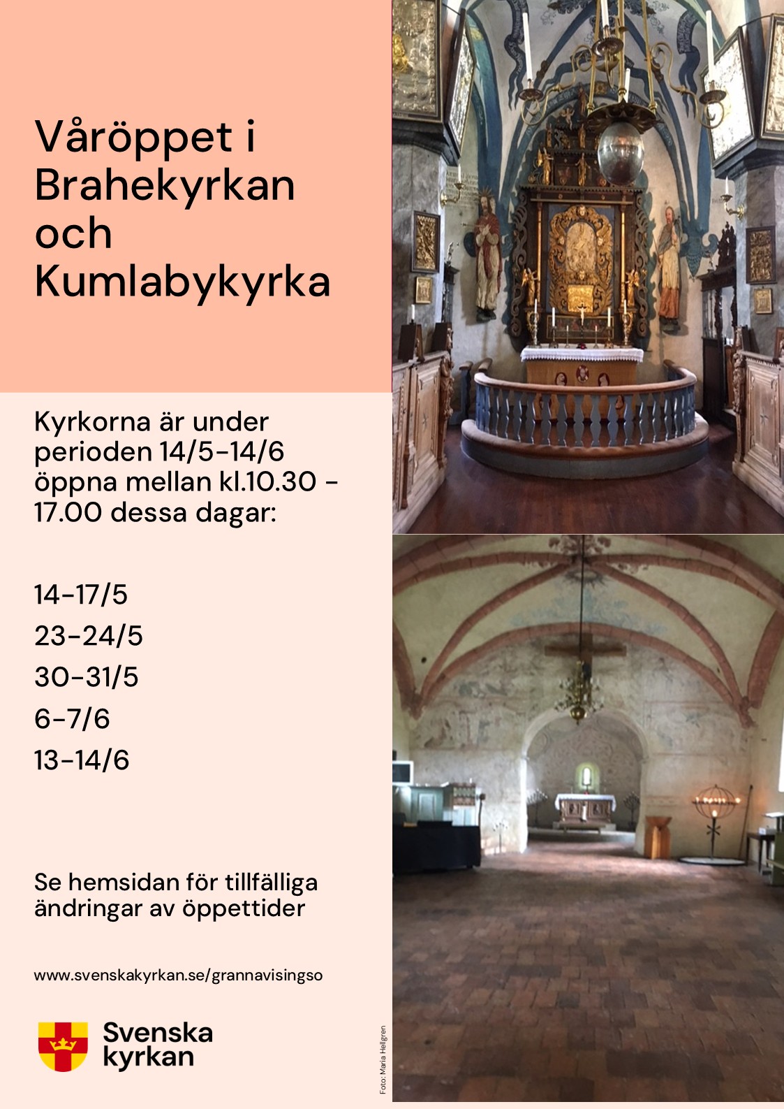 Öppna kyrkor våren 2026