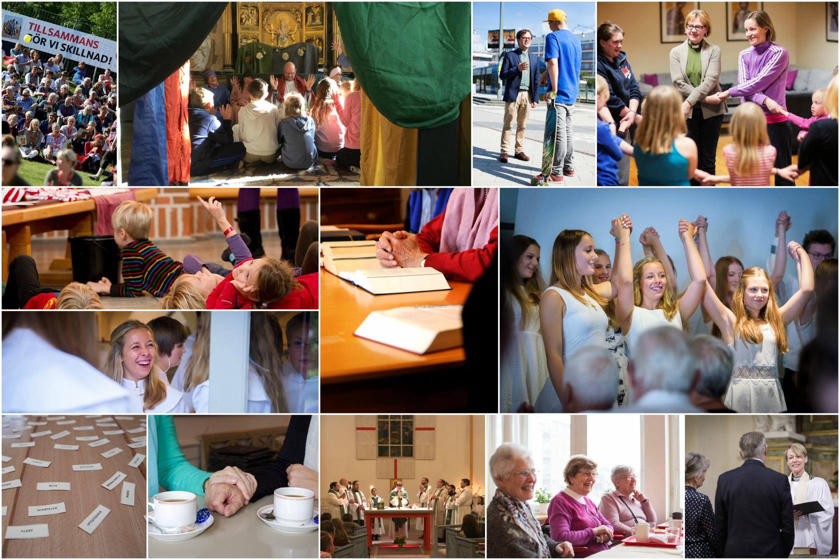 Kollage med gudstjänster