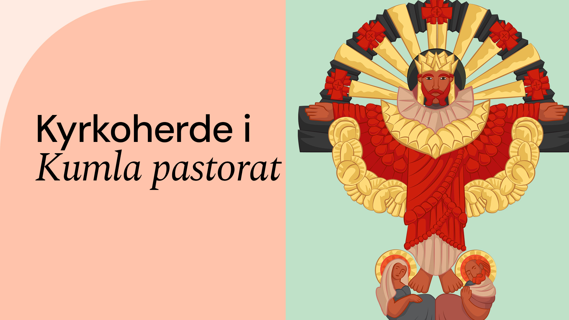 Text: Kyrkoherde i Kumla pastorat. Bild på Kumla kyrkas triumfkrucifix