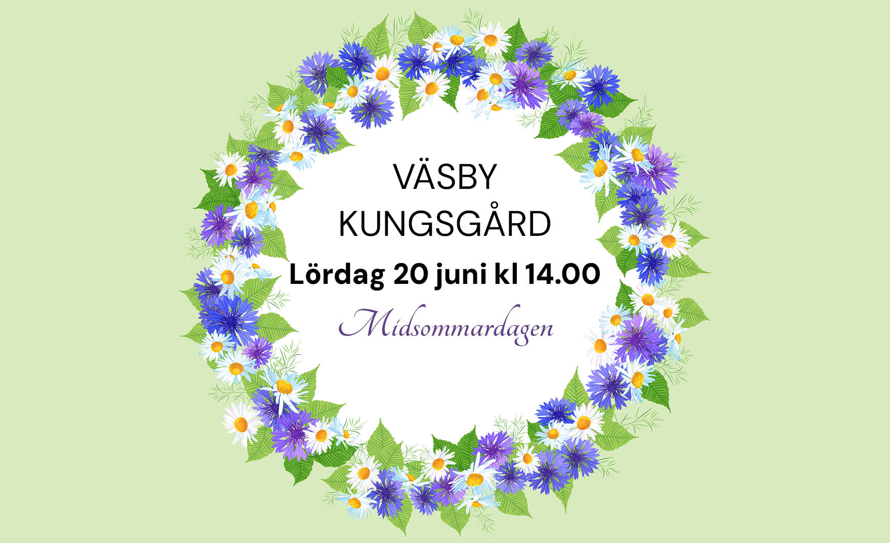 Information om midsommarfirande Väsby Kungsgård 2026
