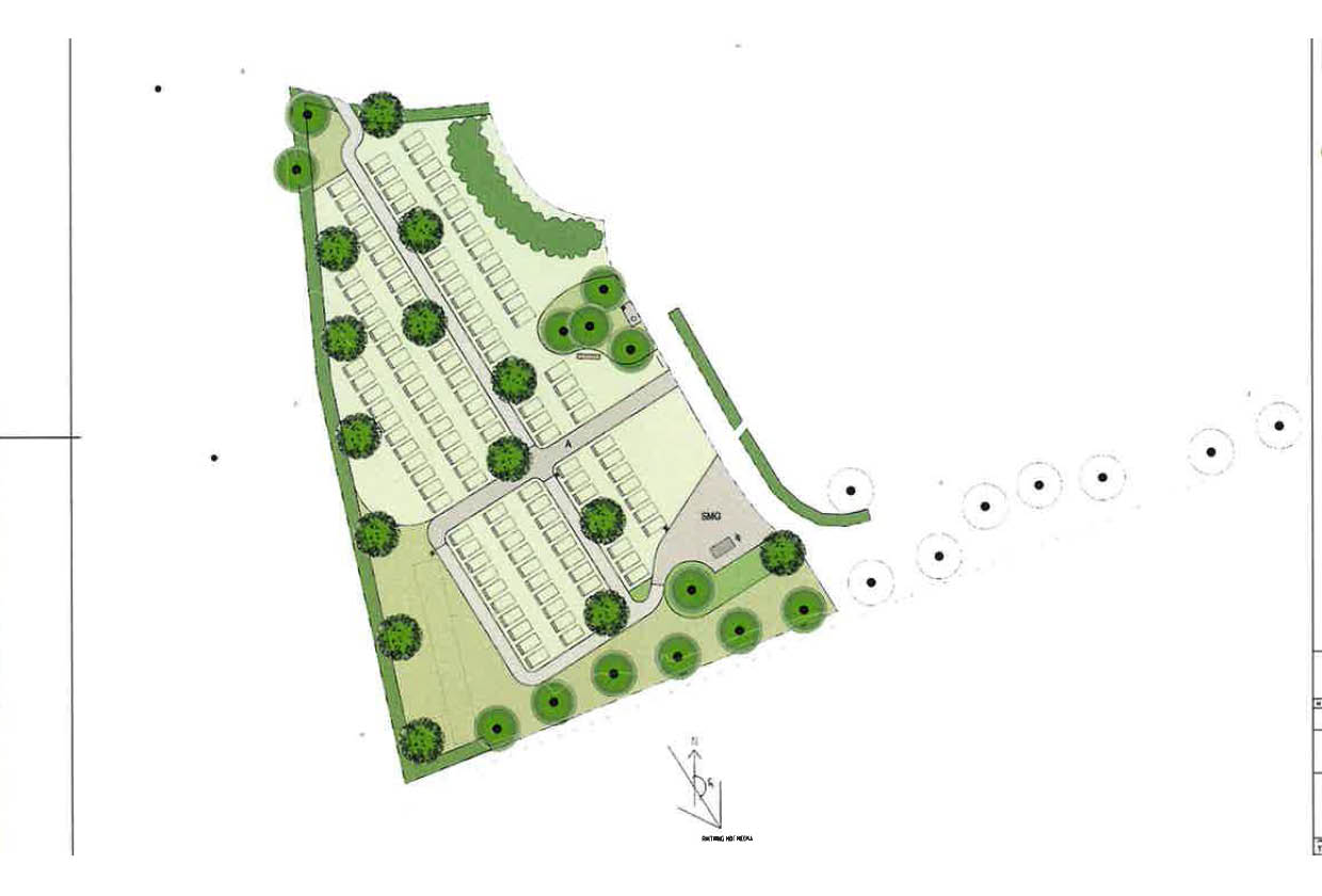 Skiss nytt kvarter Stora Lundby kyrkogård