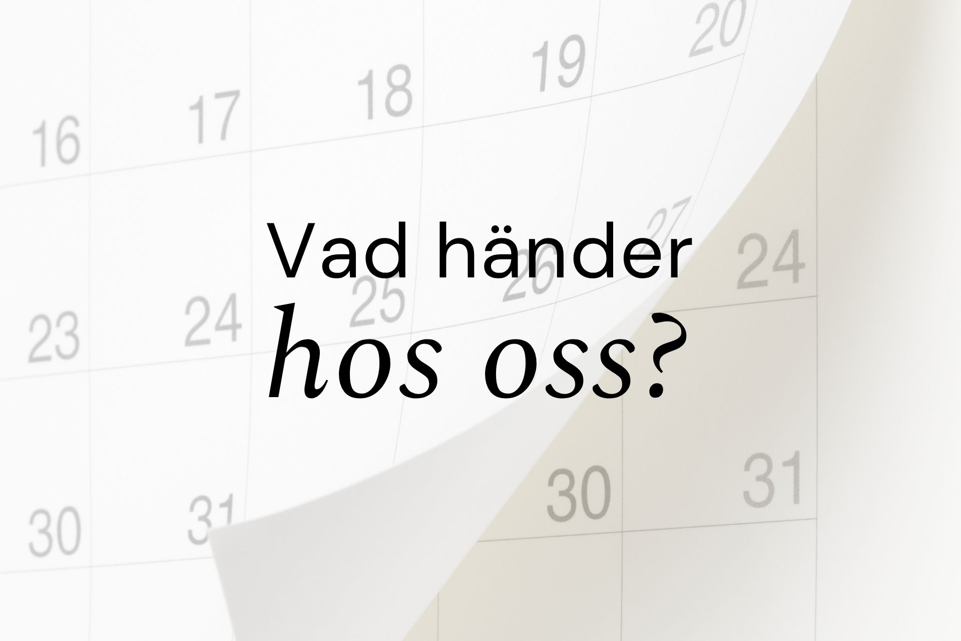 Vad händer i kyrkan
