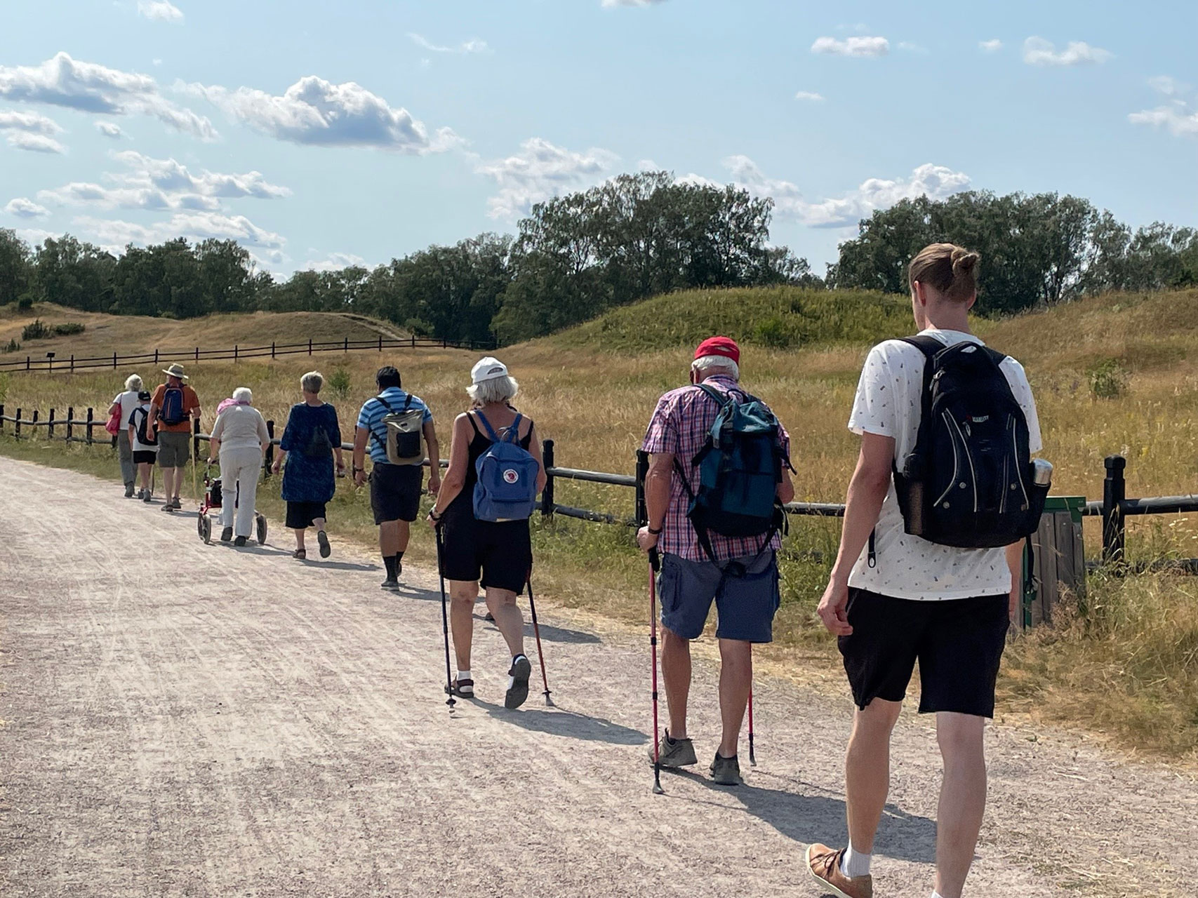 Pilgrimsvandrare vid Gamla Uppsala högar
