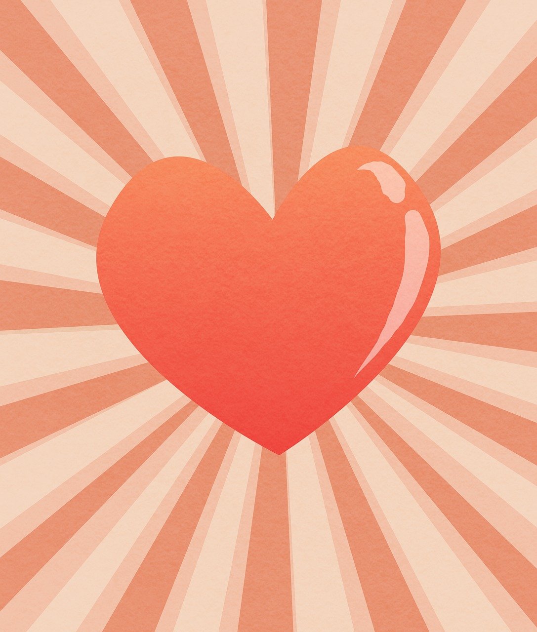 Hjärta som strålar.
