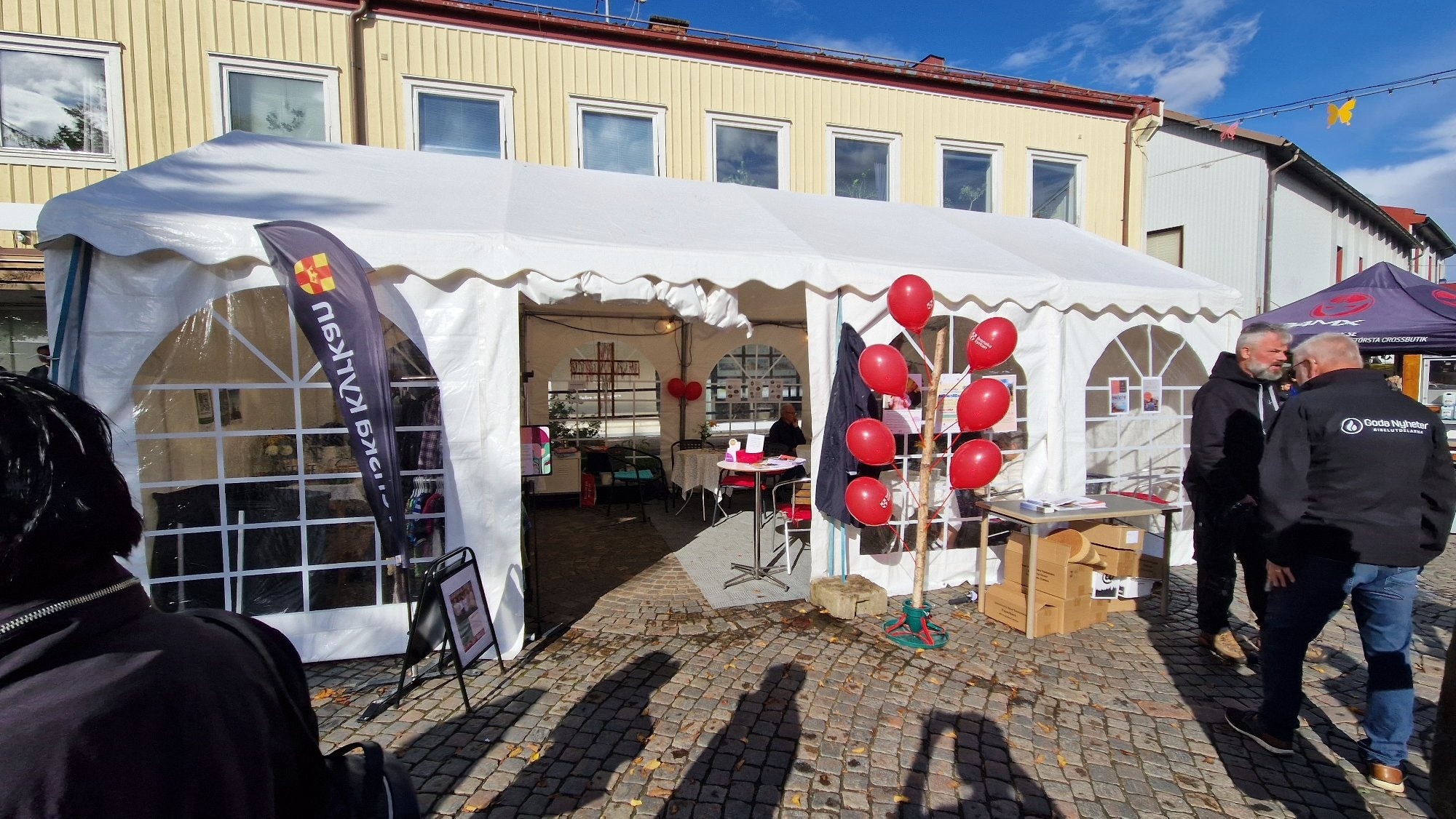 Vårt tält under Värnamodagarna 2025