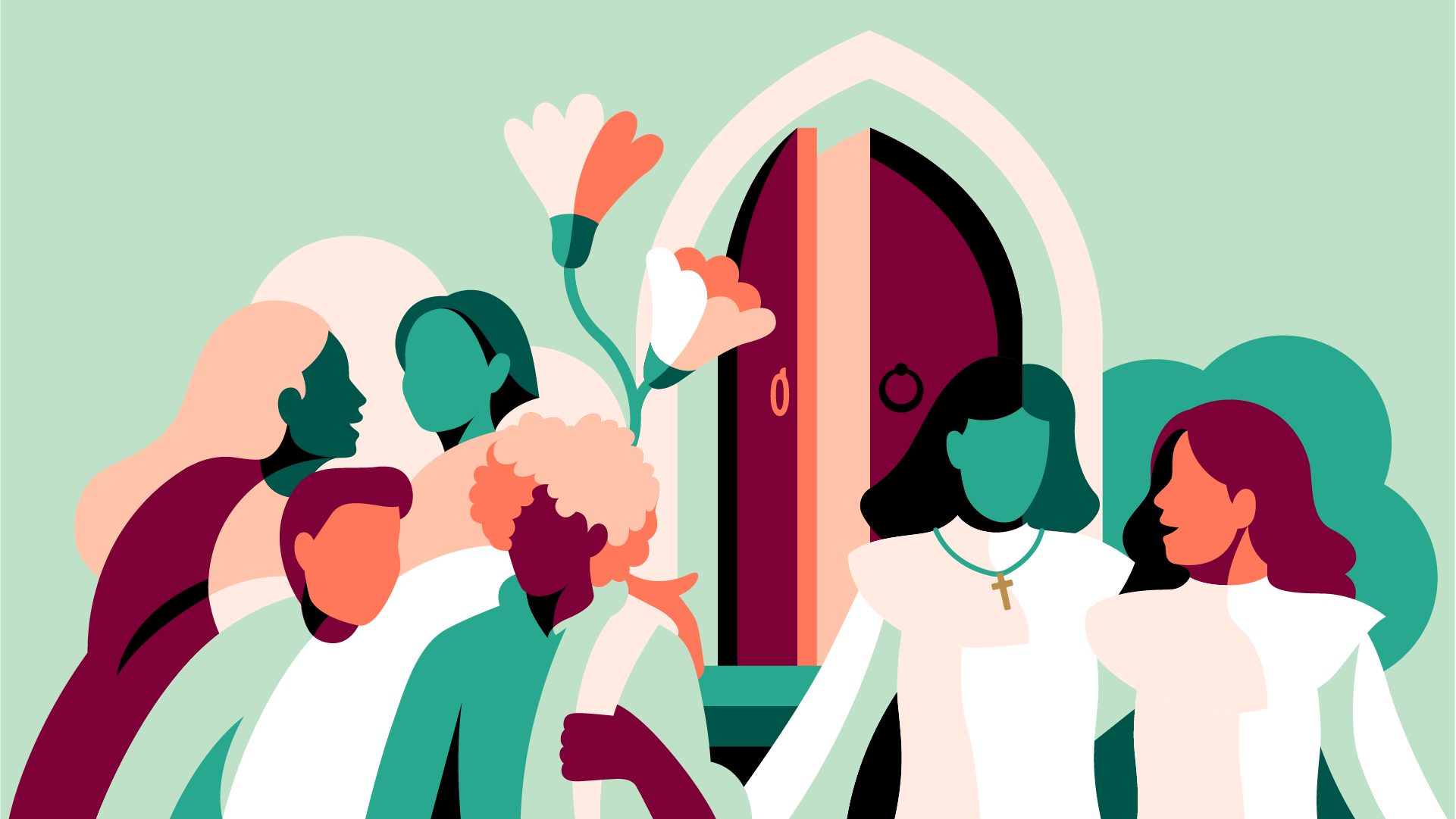 Illustration av konfirmander