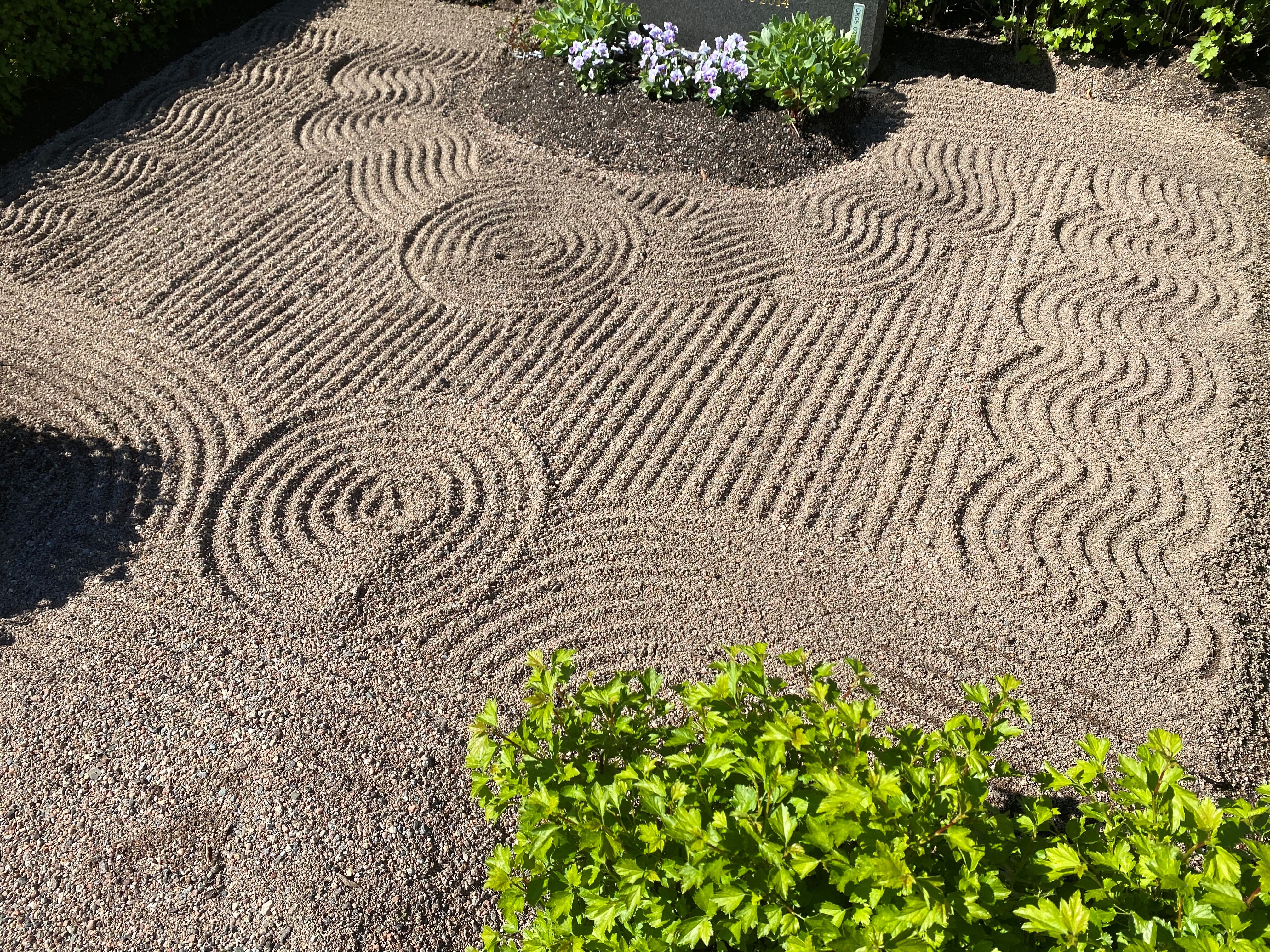 Grav krattad i mönster