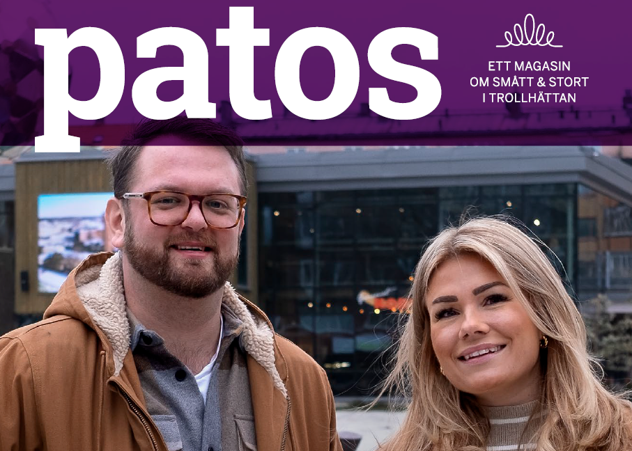 Bild på omslaget av Patos nr 1, 2022 med stadsutvecklarna Marcus och Matilda 