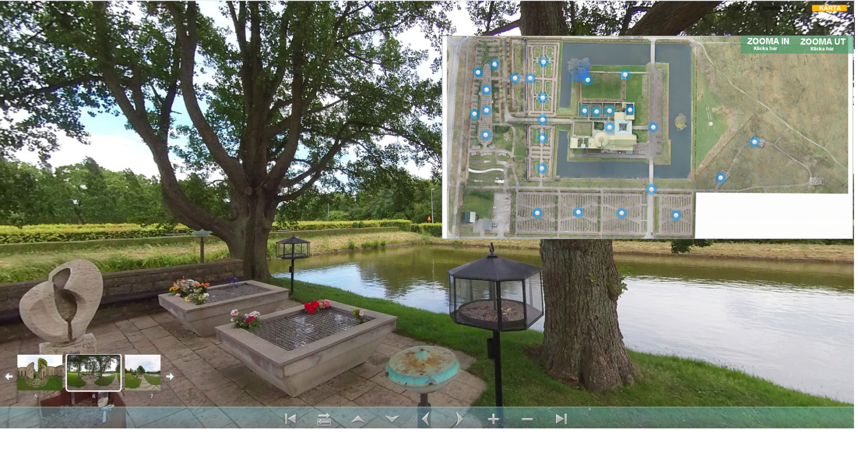 Exempelbild över vy i den digitala kartan från Krematoriekyrkogården.
