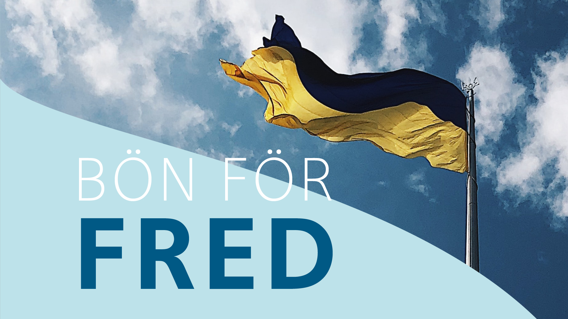 ukrainsk flagga och texten bön för fred