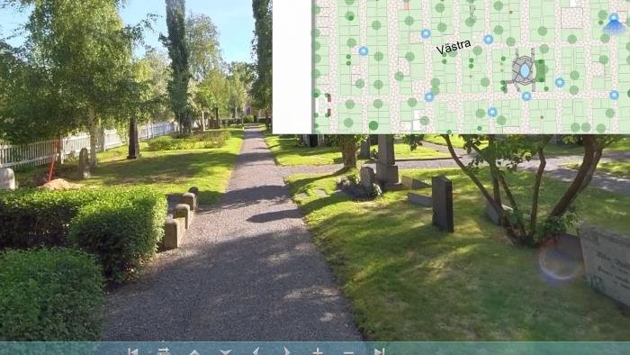 Kyrkogårdarna är fotograferade i 360 grader. 
