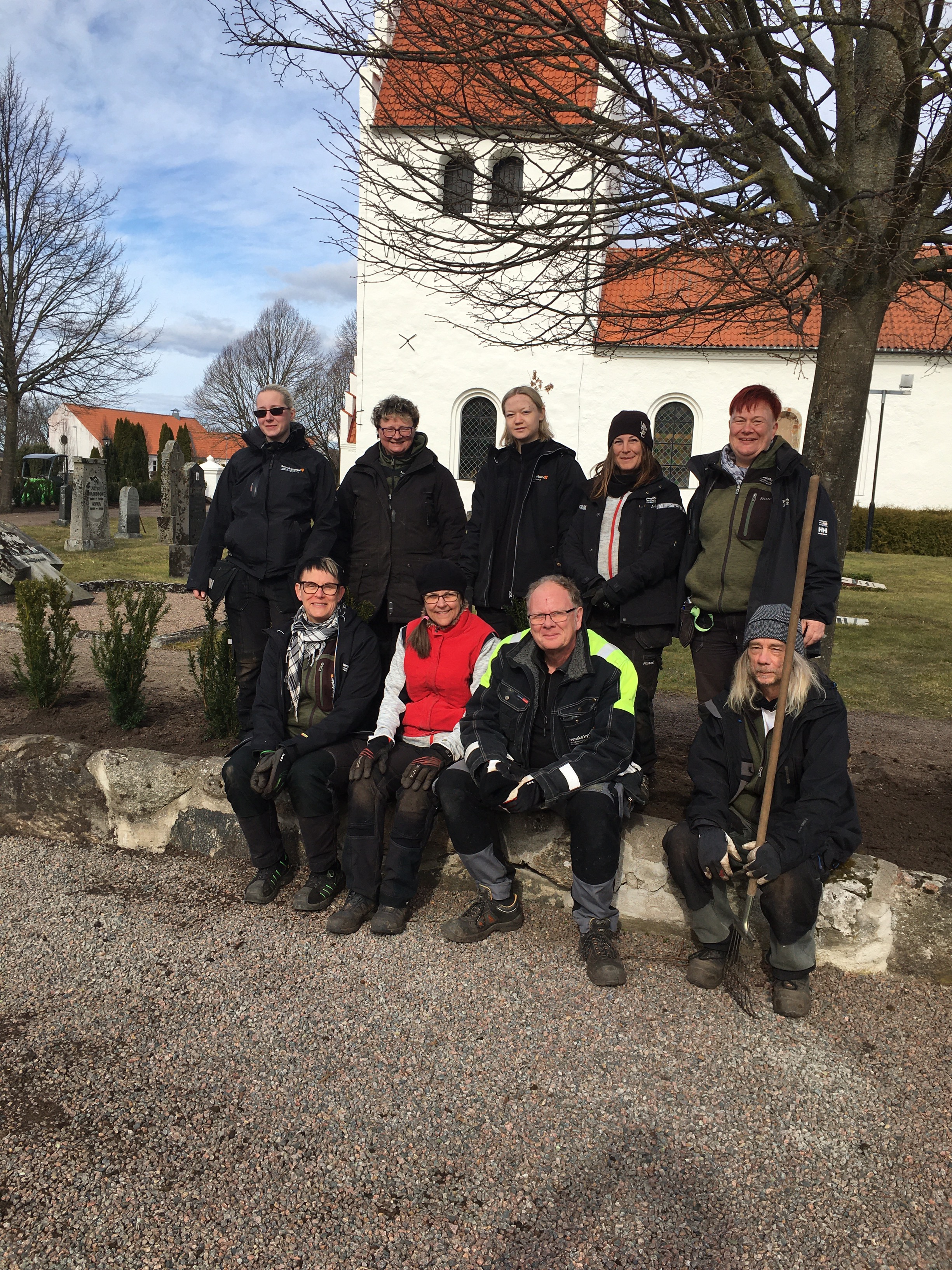 Fr v Översta raden Pernilla, Carina, Emma, Linda, Bitte Nedre raden, Lotta, Christina, Anders och Arne