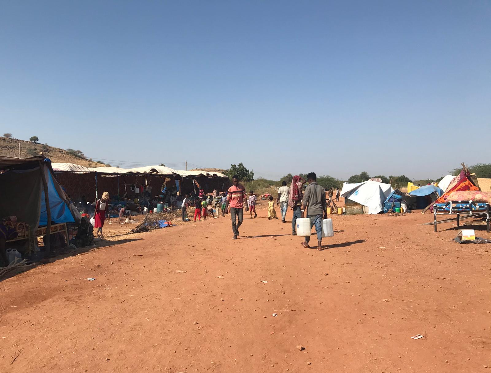 Flyktingläger i Sudan. 