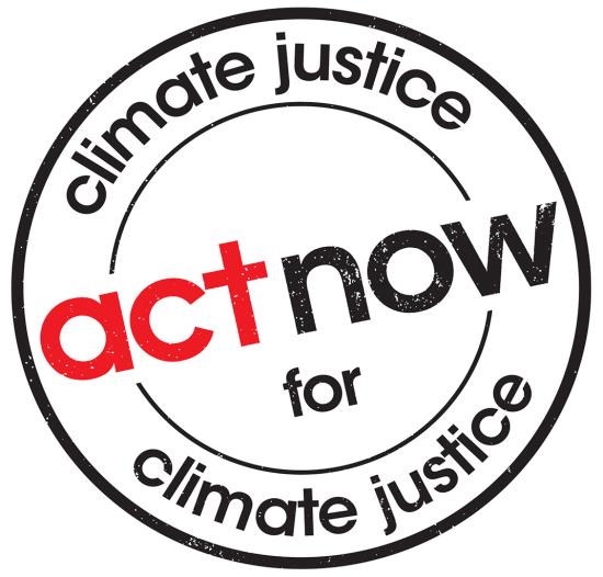 logotypen Act now for climate justice.