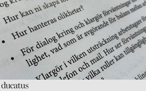 Visar text ur det tryckta materialet. 