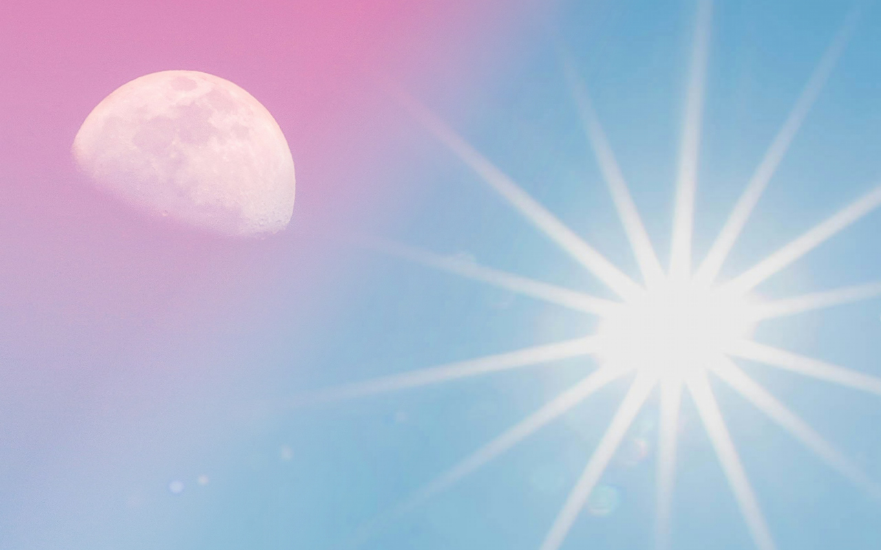 En måne och en sol.