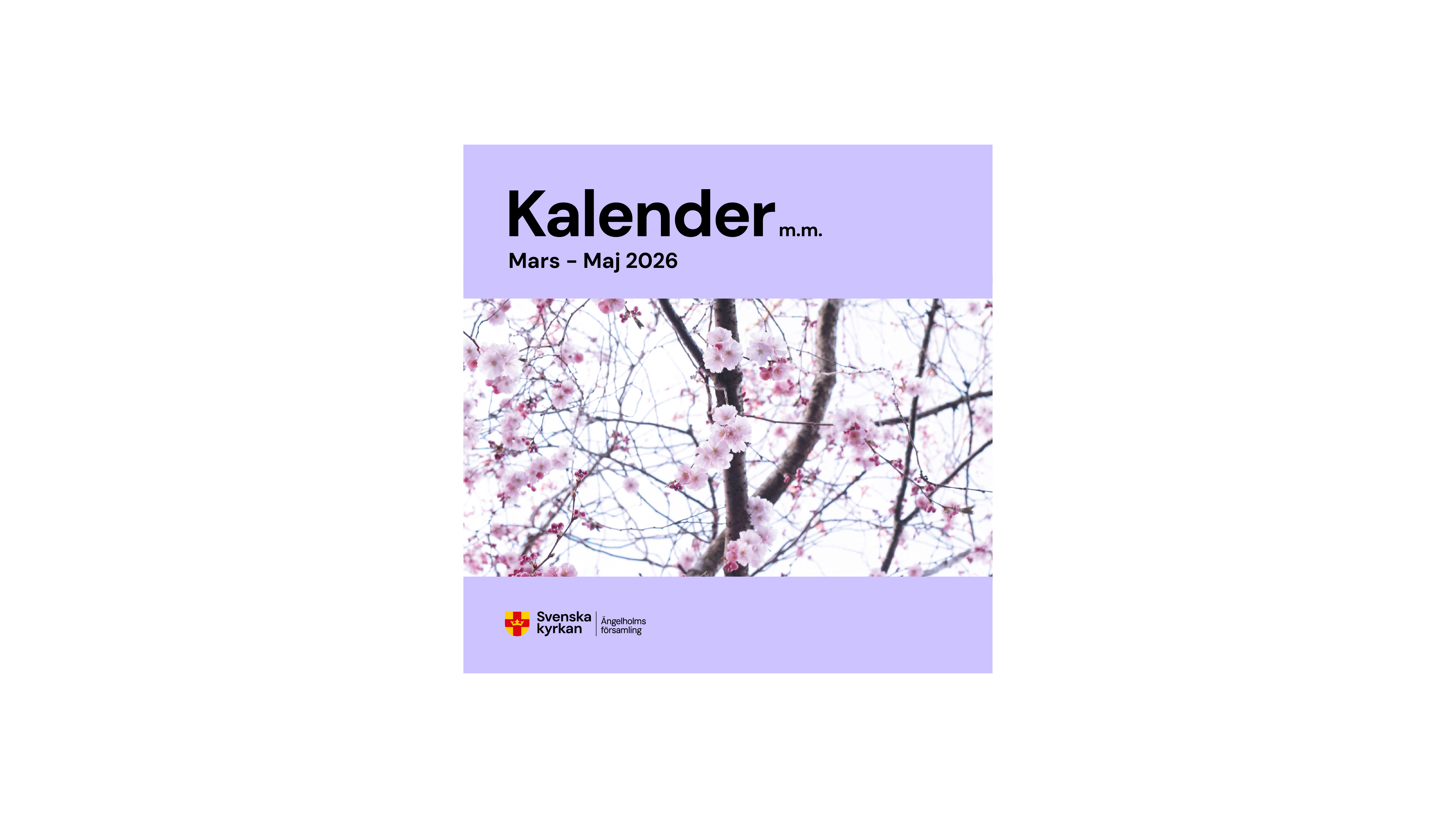 Vårens Kalender m.m. Framsida med foto på körsbärsblommor.