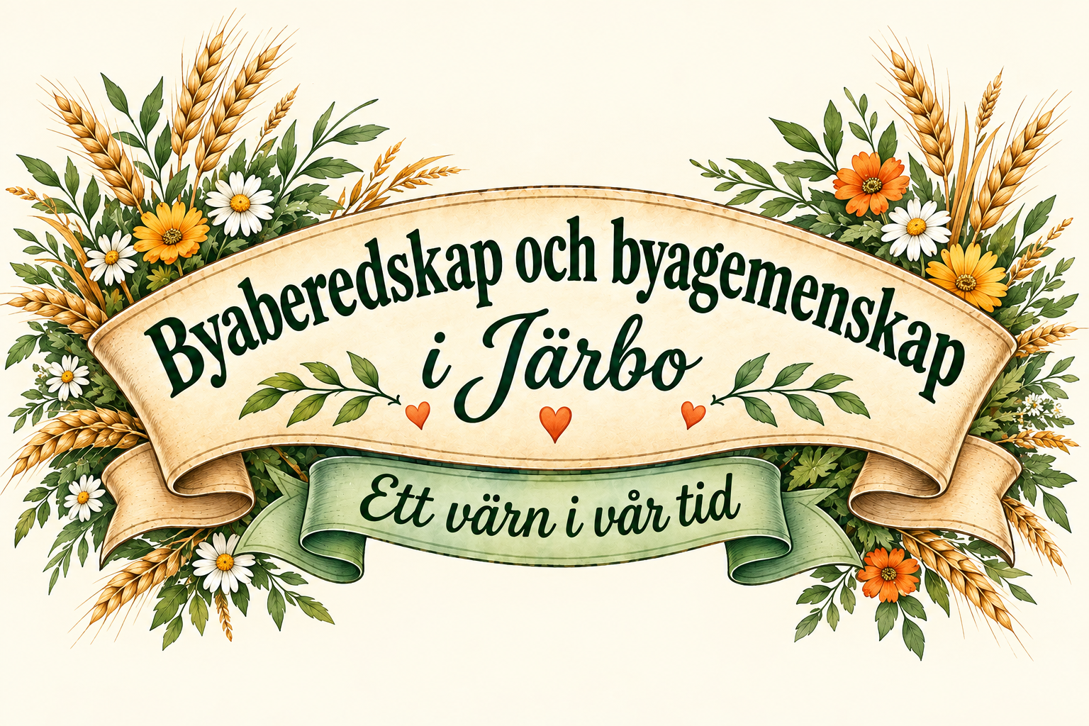 En bild med texten Byaberedskap och Byagemenskap i Järbo. och längst ned texen Ettt värn i vår tid