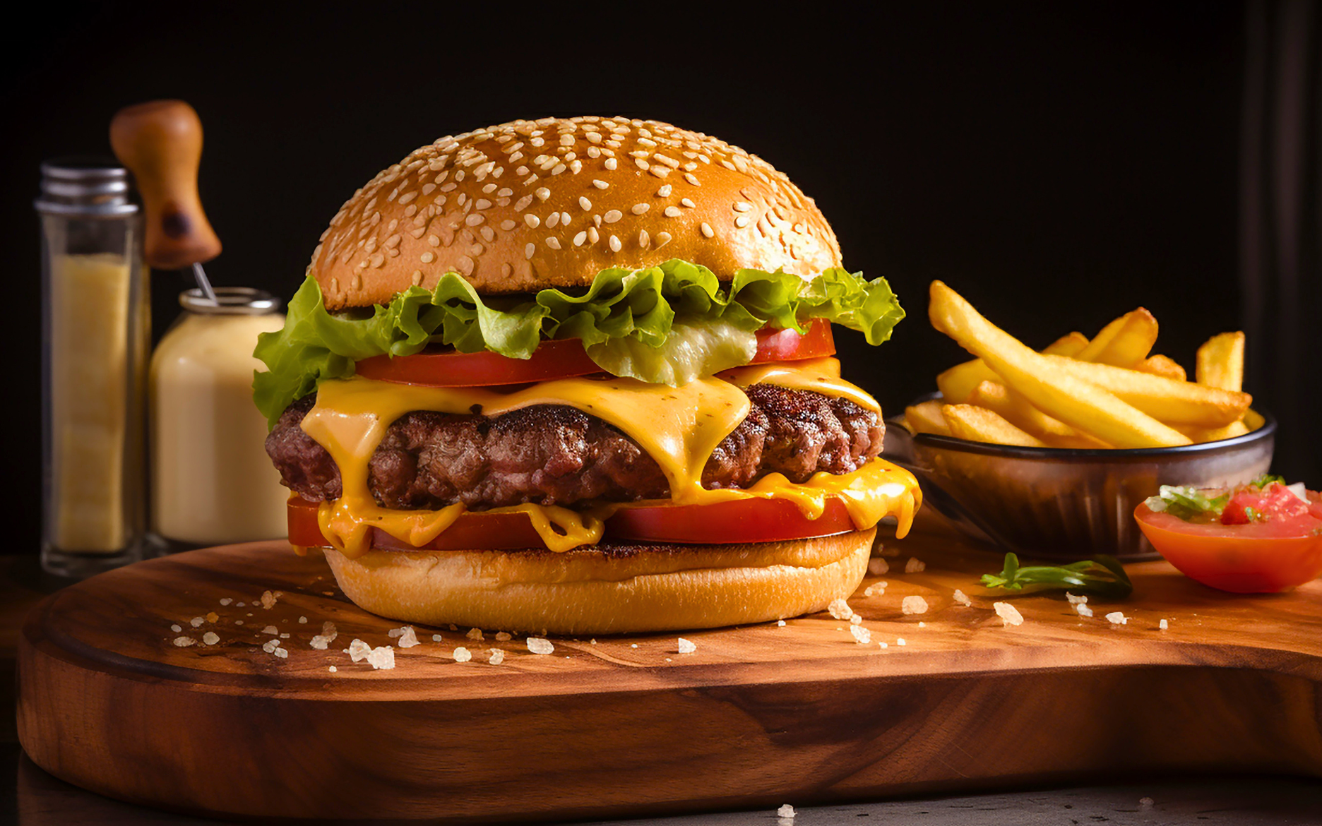 Bild på en god hamburgare