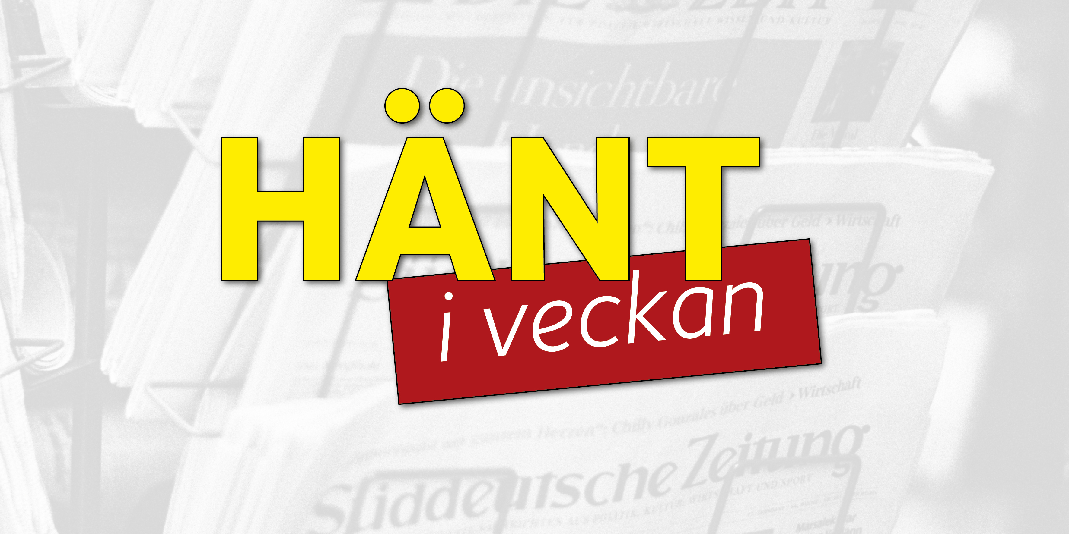 Logga Hänt i veckan på ljus tidningsbakgrund